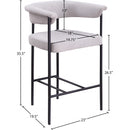 Meridian Malin Grey Linen Textured Fabric Counter Stool IMAGE 8