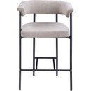 Meridian Malin Taupe Linen Textured Fabric Counter Stool IMAGE 3