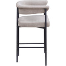 Meridian Malin Taupe Linen Textured Fabric Counter Stool IMAGE 4