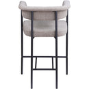 Meridian Malin Taupe Linen Textured Fabric Counter Stool IMAGE 5