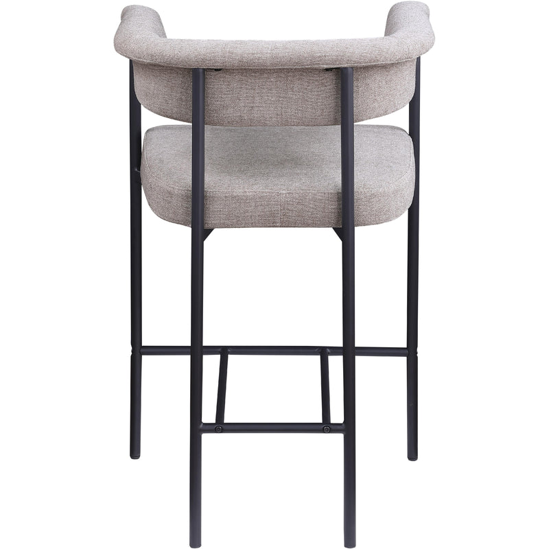 Meridian Malin Taupe Linen Textured Fabric Counter Stool IMAGE 5