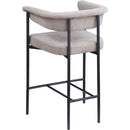 Meridian Malin Taupe Linen Textured Fabric Counter Stool IMAGE 6