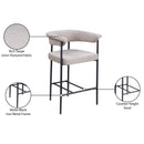 Meridian Malin Taupe Linen Textured Fabric Counter Stool IMAGE 9