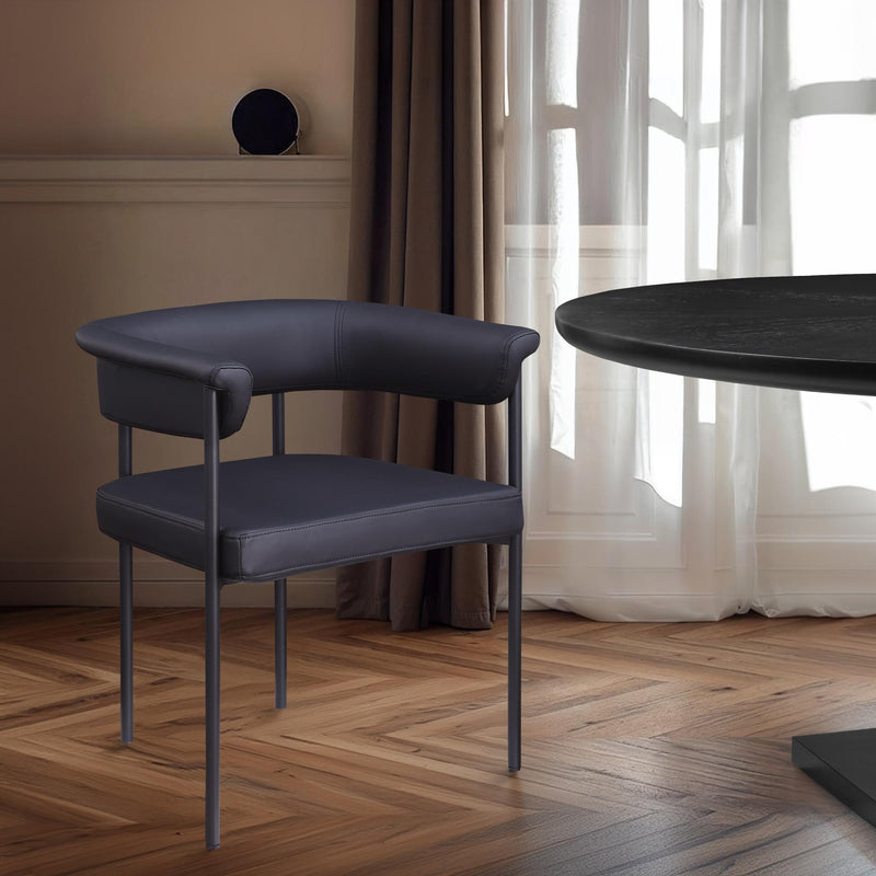 Meridian Malin Black Vegan Leather Dining Chair IMAGE 2