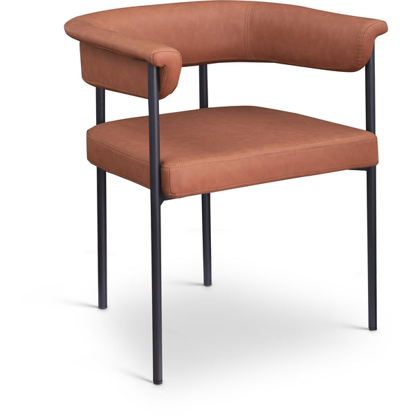 Meridian Malin Cognac Vegan Leather Dining Chair IMAGE 1