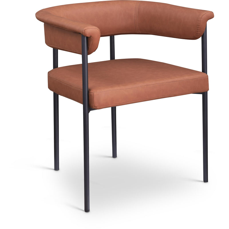 Meridian Malin Cognac Vegan Leather Dining Chair IMAGE 1