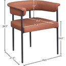 Meridian Malin Cognac Vegan Leather Dining Chair IMAGE 8