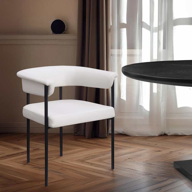 Meridian Malin Cream Vegan Leather Dining Chair IMAGE 2
