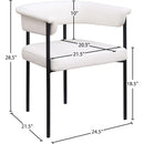 Meridian Malin Cream Vegan Leather Dining Chair IMAGE 8