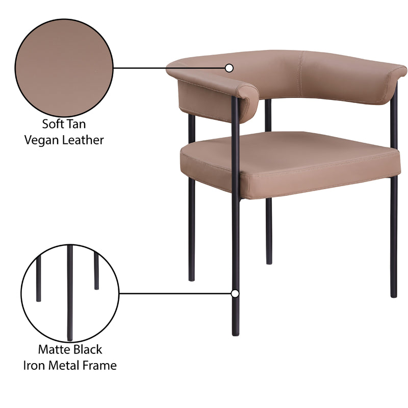 Meridian Malin Tan Vegan Leather Dining Chair IMAGE 9