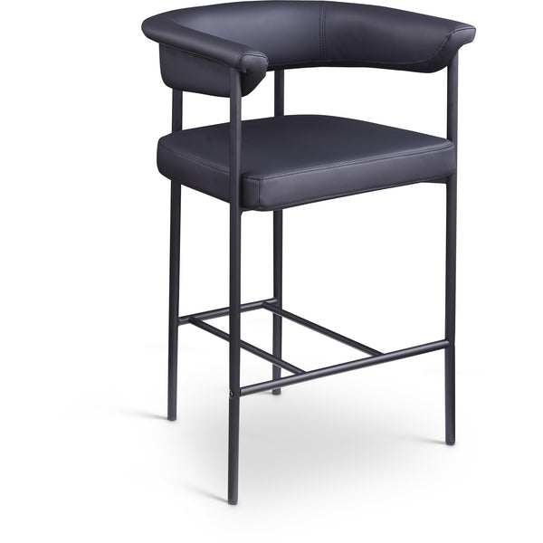 Meridian Malin Black Vegan Leather Counter Stool IMAGE 1