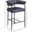 Meridian Malin Black Vegan Leather Counter Stool IMAGE 8