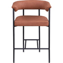 Meridian Malin Cognac Vegan Leather Counter Stool IMAGE 3