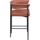 Meridian Malin Cognac Vegan Leather Counter Stool IMAGE 4