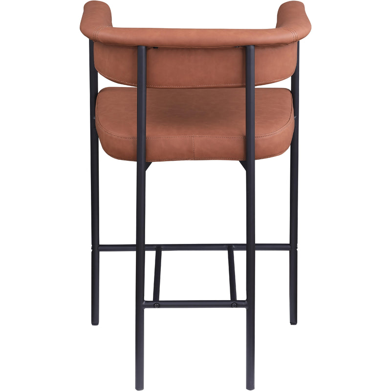 Meridian Malin Cognac Vegan Leather Counter Stool IMAGE 5