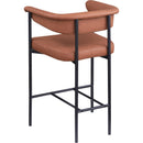 Meridian Malin Cognac Vegan Leather Counter Stool IMAGE 6