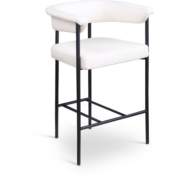 Meridian Malin Cream Vegan Leather Counter Stool IMAGE 1