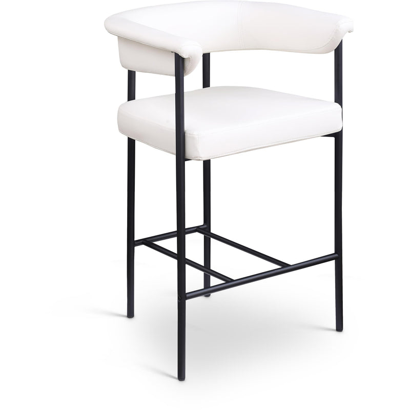 Meridian Malin Cream Vegan Leather Counter Stool IMAGE 1