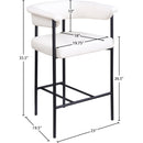 Meridian Malin Cream Vegan Leather Counter Stool IMAGE 8