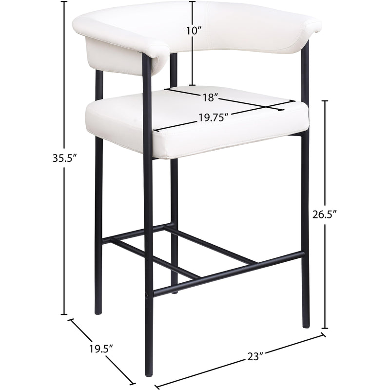 Meridian Malin Cream Vegan Leather Counter Stool IMAGE 8