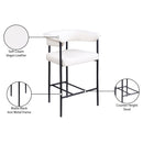 Meridian Malin Cream Vegan Leather Counter Stool IMAGE 9