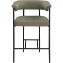 Meridian Malin Olive Vegan Leather Counter Stool IMAGE 3