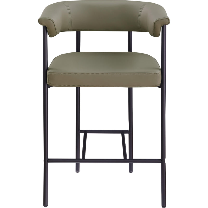 Meridian Malin Olive Vegan Leather Counter Stool IMAGE 3