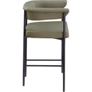Meridian Malin Olive Vegan Leather Counter Stool IMAGE 4