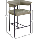 Meridian Malin Olive Vegan Leather Counter Stool IMAGE 8