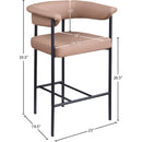 Meridian Malin Tan Vegan Leather Counter Stool IMAGE 8