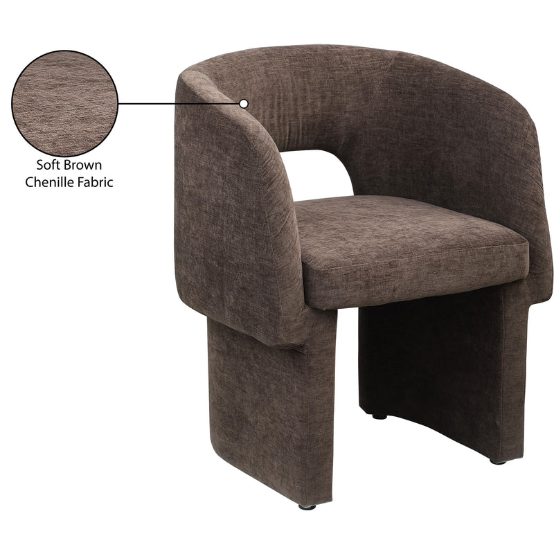 Meridian Emmet Brown Chenille Fabric Dining Chair / Accent Chair IMAGE 10