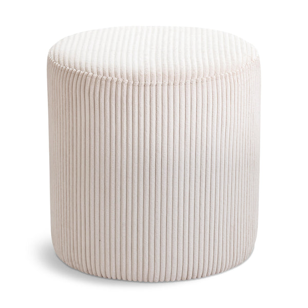Meridian Roy Beige Microsuede Fabric Ottoman/Stool IMAGE 1