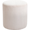 Meridian Roy Beige Microsuede Fabric Ottoman/Stool IMAGE 3