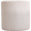 Meridian Roy Beige Microsuede Fabric Ottoman/Stool IMAGE 4