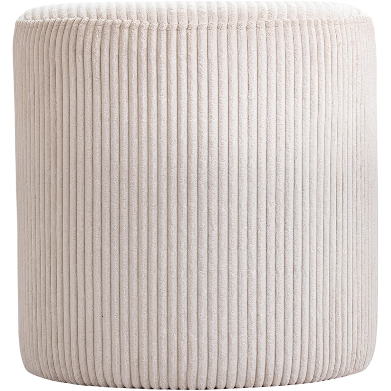 Meridian Roy Beige Microsuede Fabric Ottoman/Stool IMAGE 4