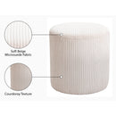 Meridian Roy Beige Microsuede Fabric Ottoman/Stool IMAGE 7
