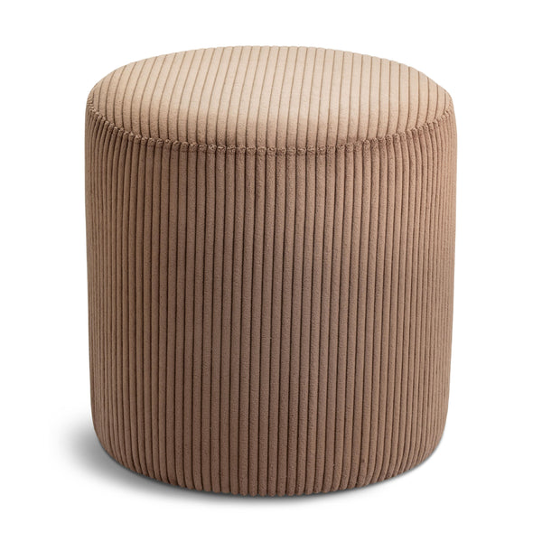 Meridian Roy Brown Microsuede Fabric Ottoman/Stool IMAGE 1