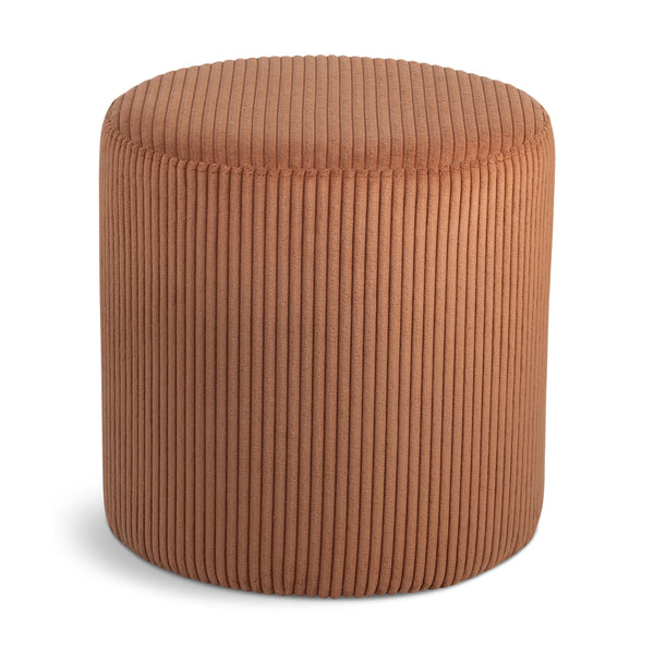 Meridian Roy Cognac Microsuede Fabric Ottoman/Stool IMAGE 1
