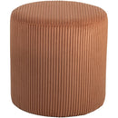 Meridian Roy Cognac Microsuede Fabric Ottoman/Stool IMAGE 3