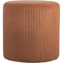 Meridian Roy Cognac Microsuede Fabric Ottoman/Stool IMAGE 4