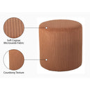 Meridian Roy Cognac Microsuede Fabric Ottoman/Stool IMAGE 7