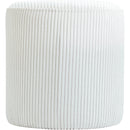 Meridian Roy Cream Microsuede Fabric Ottoman/Stool IMAGE 4