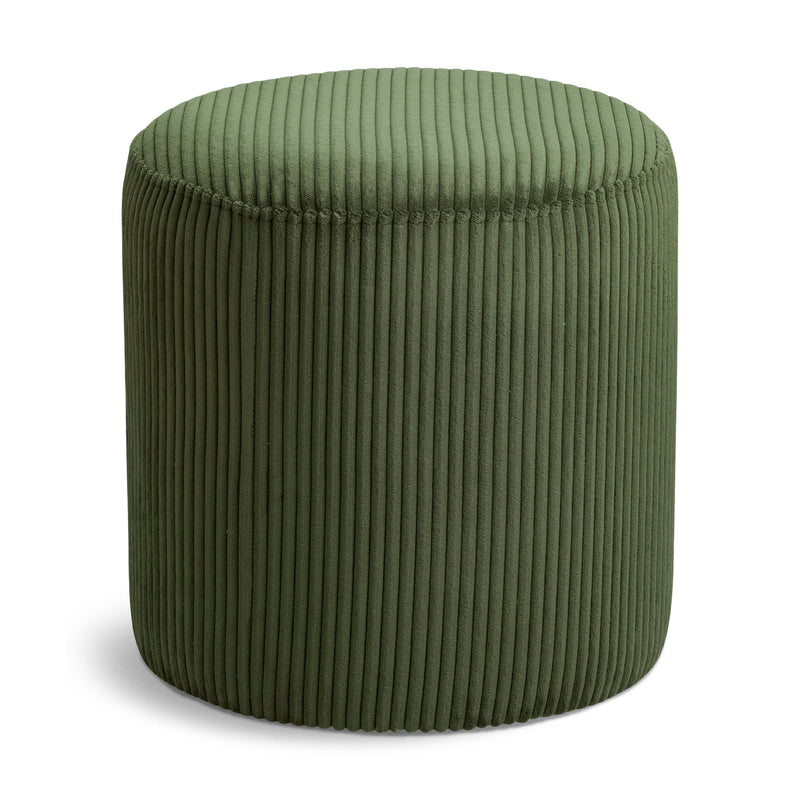Meridian Roy Green Microsuede Fabric Ottoman/Stool IMAGE 1