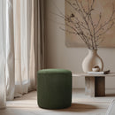 Meridian Roy Green Microsuede Fabric Ottoman/Stool IMAGE 2