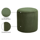 Meridian Roy Green Microsuede Fabric Ottoman/Stool IMAGE 7