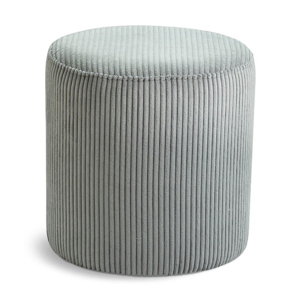 Meridian Roy Grey Microsuede Fabric Ottoman/Stool IMAGE 1