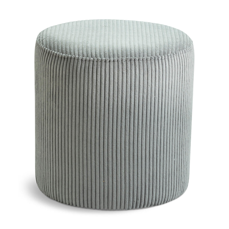 Meridian Roy Grey Microsuede Fabric Ottoman/Stool IMAGE 1