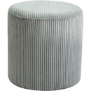 Meridian Roy Grey Microsuede Fabric Ottoman/Stool IMAGE 3