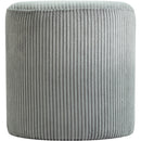 Meridian Roy Grey Microsuede Fabric Ottoman/Stool IMAGE 4