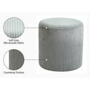 Meridian Roy Grey Microsuede Fabric Ottoman/Stool IMAGE 7